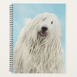Komondor Painting - Cute Original Dog Art Planner