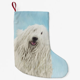 Komondor Painting - Cute Original Dog Art Small Christmas Stocking