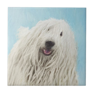 Komondor Painting - Cute Original Dog Art Tile