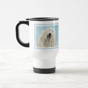 Komondor Painting - Cute Original Dog Art Travel Mug