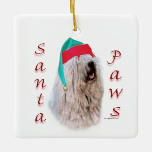 Komondor Santa Paws Ceramic Ornament