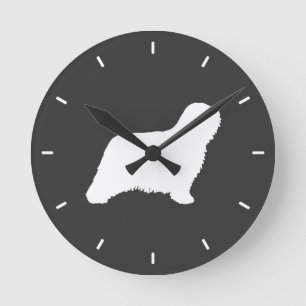Komondor Silhouette Round Clock