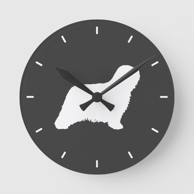 Komondor Silhouette Round Clock (Front)
