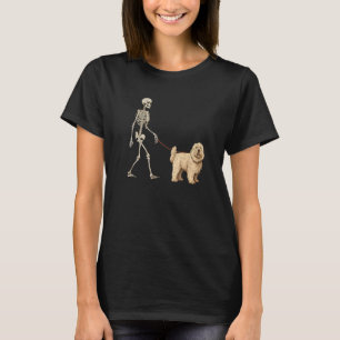 Komondor Skeleton Dog Walking Halloween Dog T-Shirt