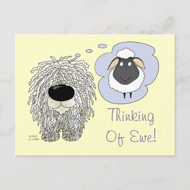 Komondor - Thinking of Ewe Postcard (Front)