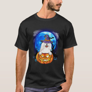 Komondor Witch Moon Pumpkin Scary Halloween Dog Lo T-Shirt