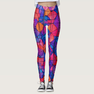 "Komorebi Dreams: Neon Watercolor Leggings" Leggings