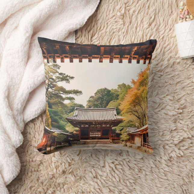 Komorebi - The Sun-Drenched Temple Cushion (Blanket)