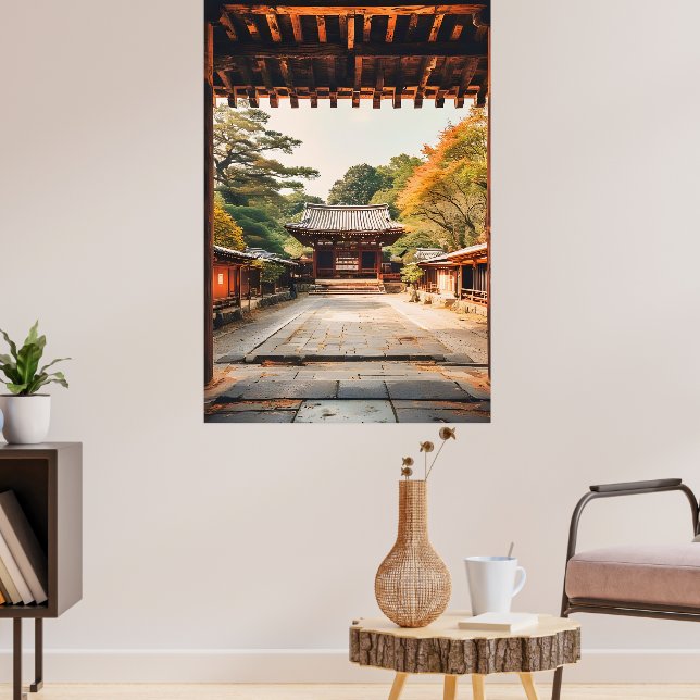 Komorebi - The Sun-Drenched Temple Poster (Living Room 3)