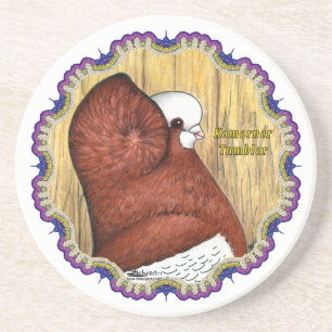 Komorner Tumbler Pigeon Woodgrain Coaster