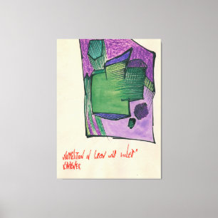 Komposition in Grün und Violett ( Canvas Print