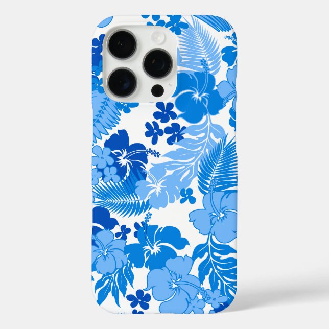 Kona Bay Hawaiian Hibiscus Blue Case-Mate iPhone Case (Back)