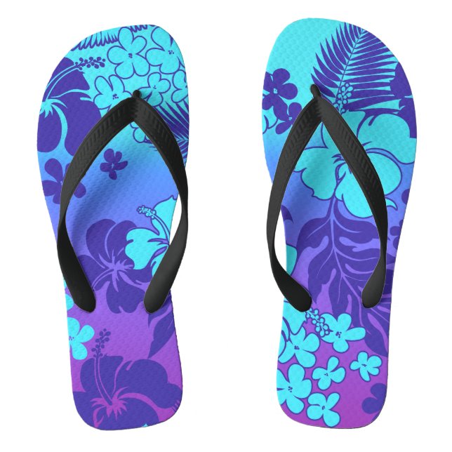 Kona Blend Hawaiian Hibiscus Blend - Violet Flip Flops (Footbed)