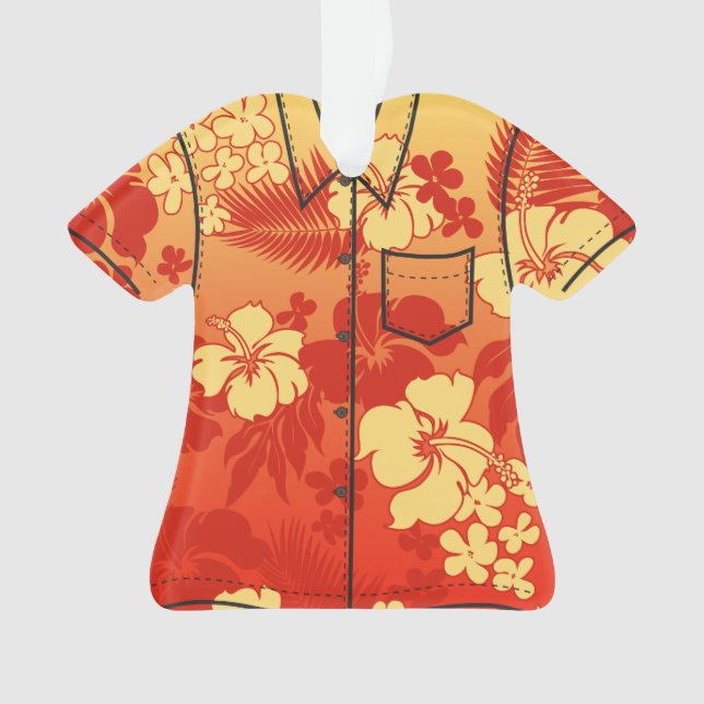 Kona Blend Hawaiian Hibiscus Flora Aloha Shirt Ornament (Front)