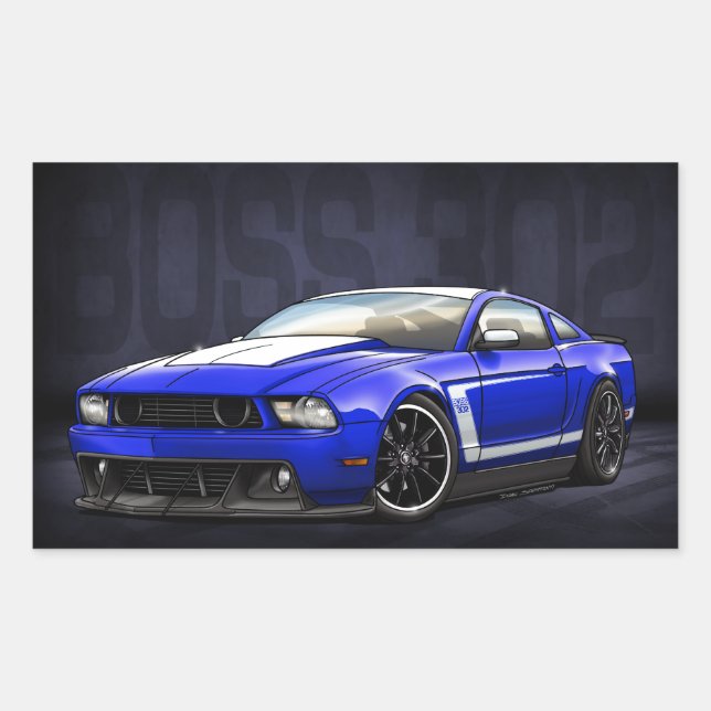 Kona Blue 2012 Boss 302 Rectangular Sticker (Front)