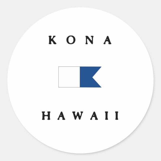 Kona Hawaii Alpha Dive Flag Classic Round Sticker (Front)