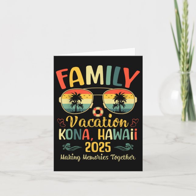 Kona Hawaii Beach Family Summer Vacation 2025  Card (Front)