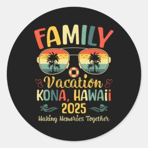 Kona Hawaii Beach Family Summer Vacation 2025  Classic Round Sticker