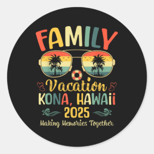 Kona Hawaii Beach Family Summer Vacation 2025 Classic Round Sticker