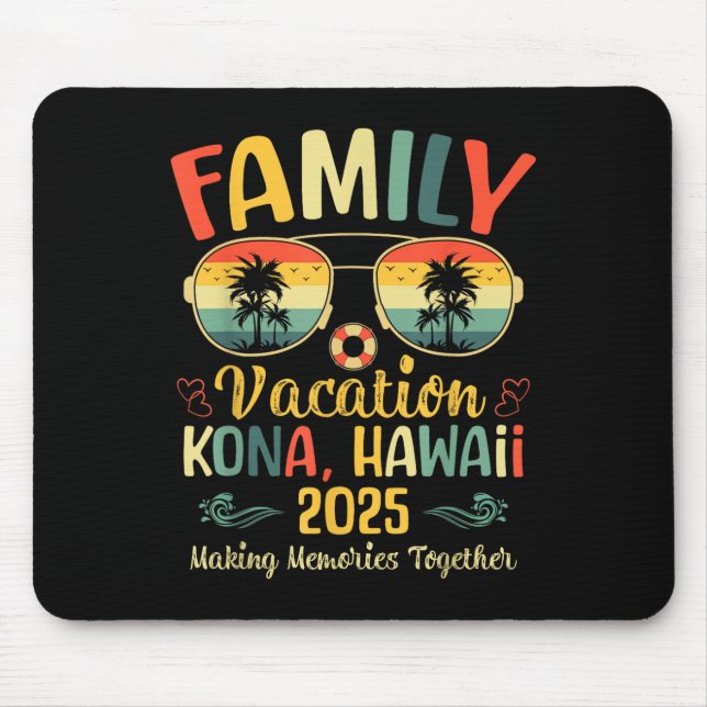 Kona Hawaii Beach Family Summer Vacation 2025  Mouse Mat (Front)
