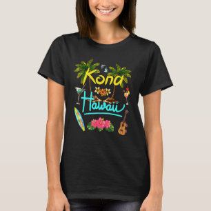 Kona Hawaii Beach Summer Palm Surf Sun Set Palm Tr T-Shirt