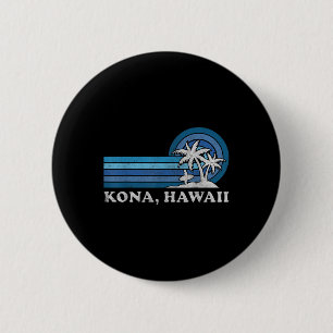 Kona Hawaii Beach Vintage Family Summer Vacation  6 Cm Round Badge