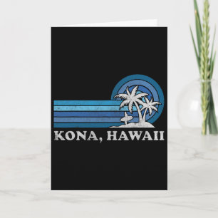 Kona Hawaii Beach Vintage Family Summer Vacation  Card