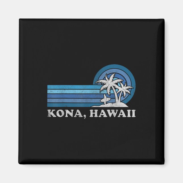 Kona Hawaii Beach Vintage Family Summer Vacation  Magnet (Front)