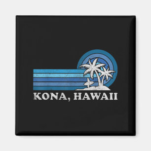 Kona Hawaii Beach Vintage Family Summer Vacation Magnet