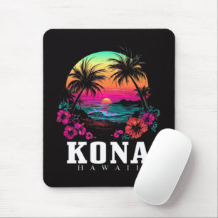 Kona Hawaii Hawaiian Hibiscus Flowers Surfer Mouse Mat