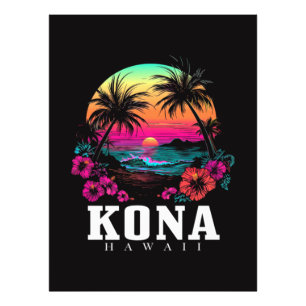 Kona Hawaii Hawaiian Hibiscus Flowers Surfer Photo Print