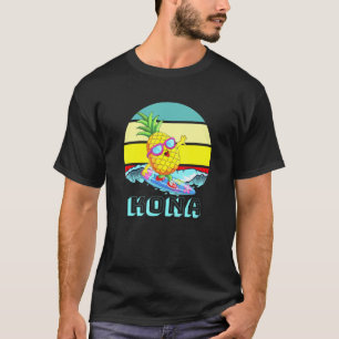 Kona Hawaii Hawaiian Pineapple Sun Surf Surfer Bea T-Shirt
