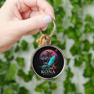 Kona Hawaii Hawaiian Surf Board Vintage Key Ring