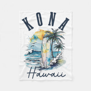 Kona Hawaii Hawaiian Surf Vintage Surfer Surfer _1 Fleece Blanket