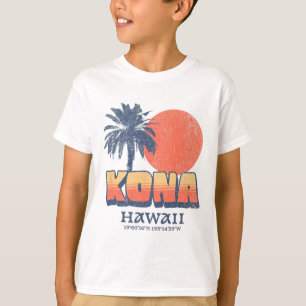 Kona Hawaii Retro Sunset Palm Tree Cute Hawaiian B T-Shirt