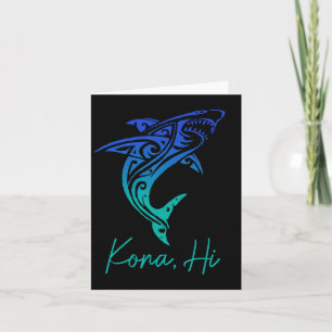 Kona Hawaii Shark Diving Fishing Surfing Surfer Ha Card