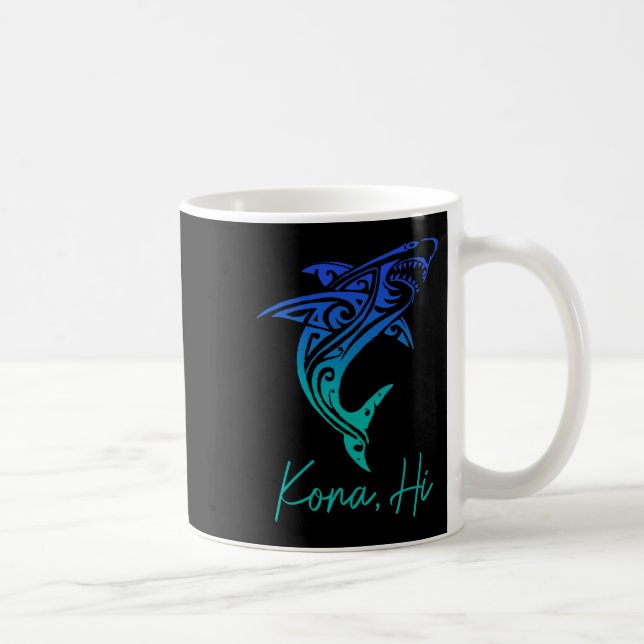 Kona Hawaii Shark Diving Fishing Surfing Surfer Ha Coffee Mug (Right)