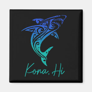 Kona Hawaii Shark Diving Fishing Surfing Surfer Ha Magnet