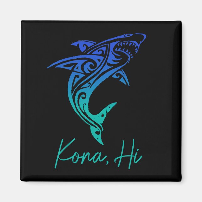 Kona Hawaii Shark Diving Fishing Surfing Surfer Ha Magnet (Front)