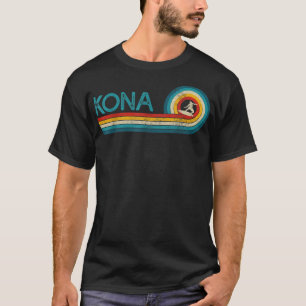 Kona Hawaii Surf Vintage Beach Surfer Surfing Gift T-Shirt