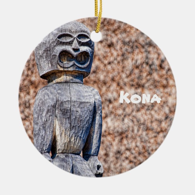 Kona Keepsake - Tikis Ceramic Tree Decoration (Front)