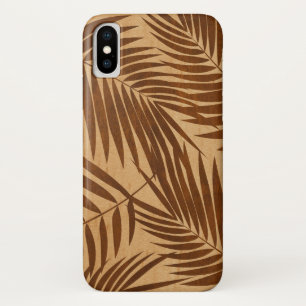 Kona Palms Hawaiian Leaf Faux Wood iPhone X Case
