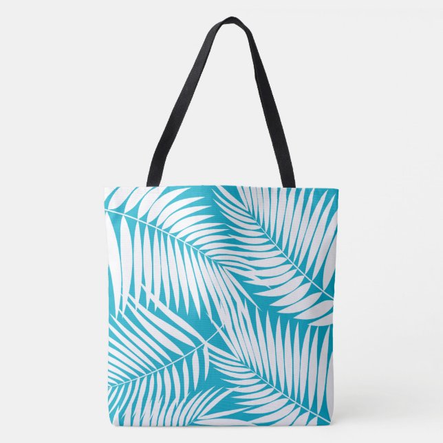 Kona Palms Hawaiian Leaf Tropical Beach Bag (Front)