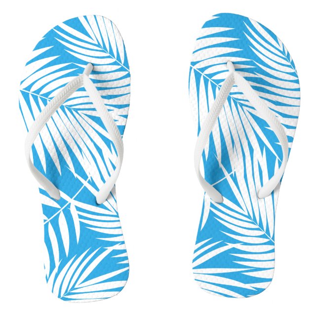Kona Palms Hawaiian Leaf Tropical Flip Flops (Footbed)