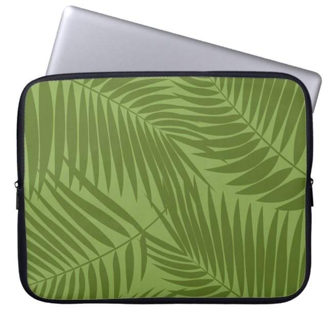 Kona Palms Hawaiian Leaf Tropical Laptop Sleeve (Front)