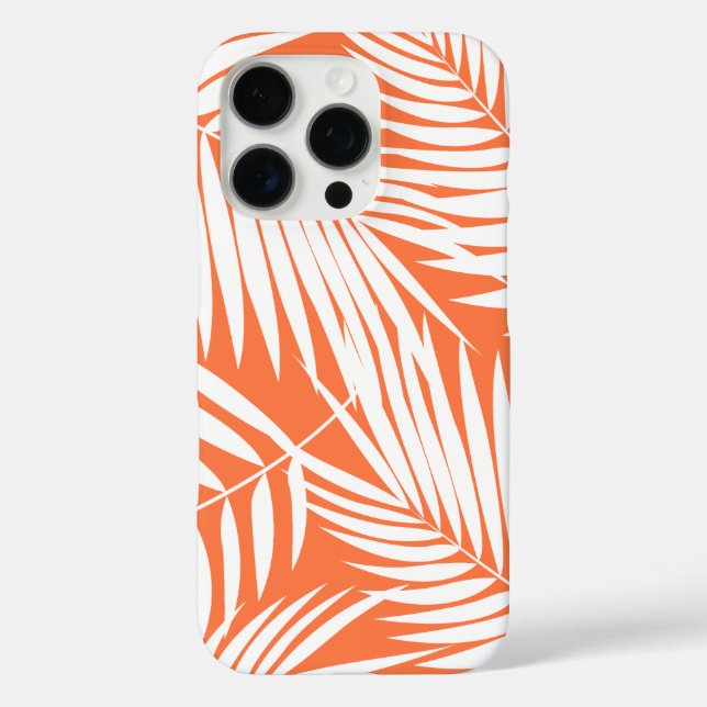 Kona Palms Hawaiian Leaf Tropical Orange Case-Mate iPhone Case (Back)