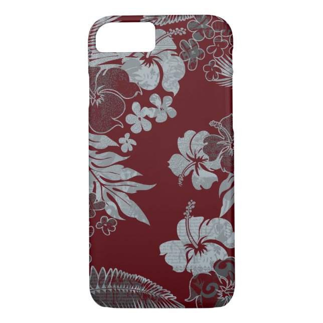 Kona Times Hibiscus Hawaiian Engineered Case-Mate iPhone Case (Back)