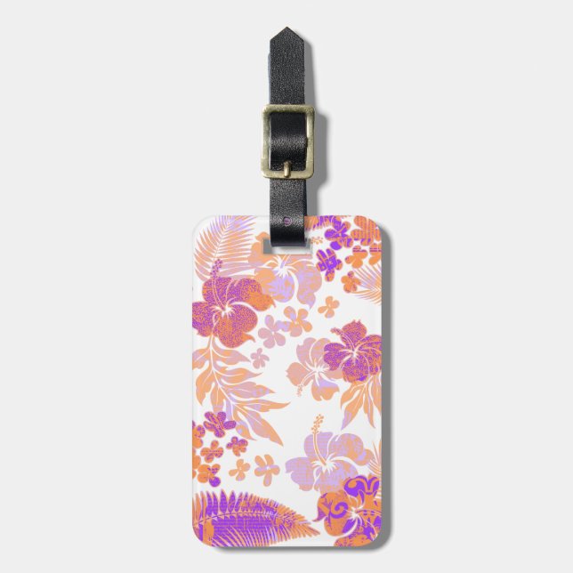 Kona Times Hibiscus Hawaiian Luggage Tags (Front Vertical)