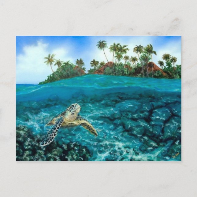 Kona Village Turtle Postcard (Front)