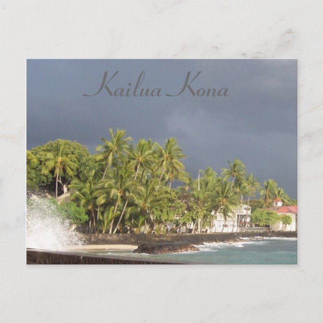 Kona's Seawall Before 2011 Tsunami Postcard (Front)